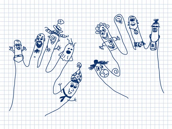 Ruky doodle — Stockový vektor
