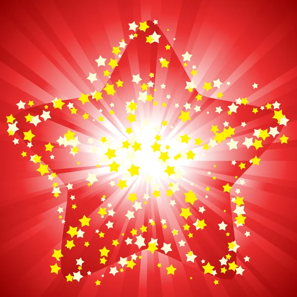 魔术红色星光背景 — 图库矢量图片