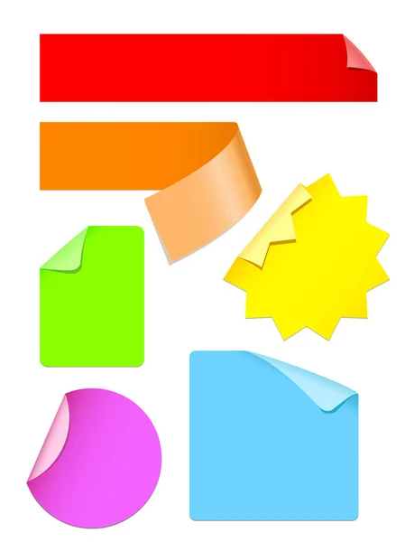 Reeks van kleurrijke stickers vector — Stockvector