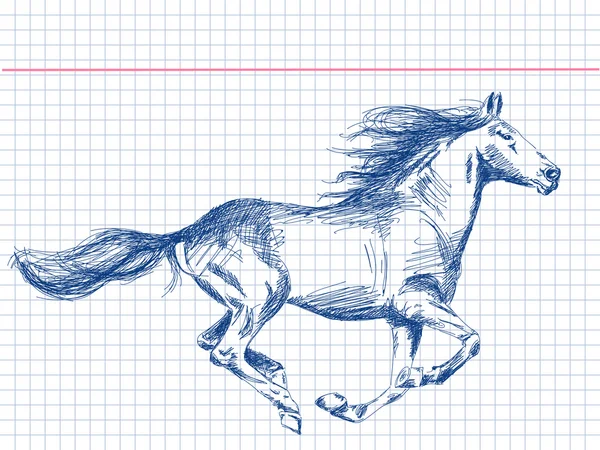 Vetor de cavalo desenhado à mão — Vetor de Stock