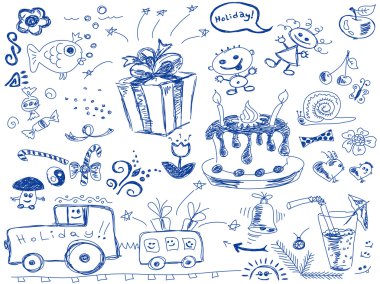 Holiday doodles vector clipart