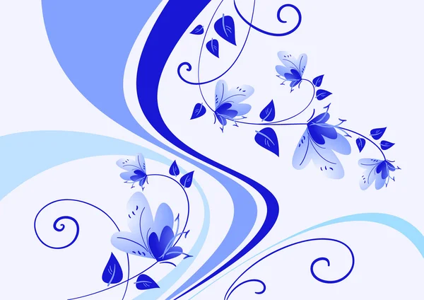 Fundo floral azul —  Vetores de Stock