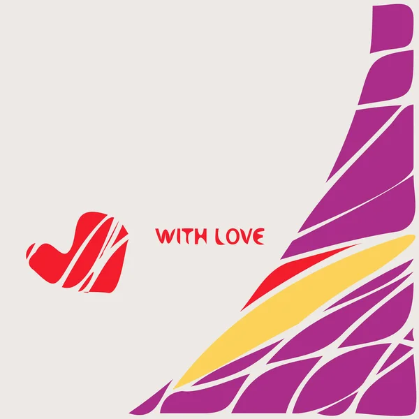 Avec carte de vœux d'amour — Image vectorielle