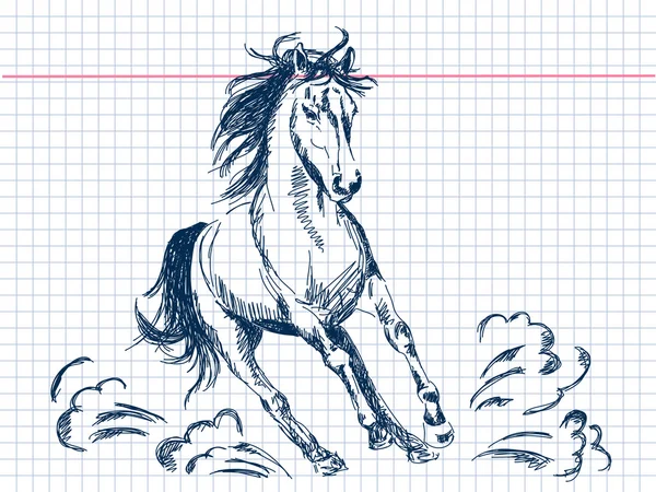Ručně kreslený koňský vektor — Stockový vektor
