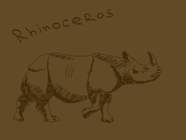 Hand drawn rhino Vector clipart