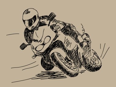 Hand drawn motorbike Vector clipart