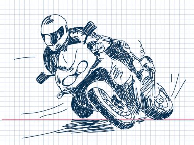 Hand drawn motorbike Vector clipart