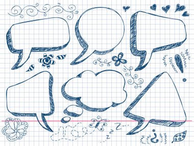 Hand Drawn Speech And Thought Bubbles clipart