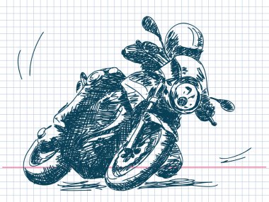 Hand drawn motorbike Vector clipart