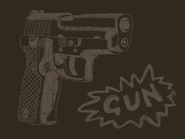 Pistola dibujada a mano Vector — Vector de stock