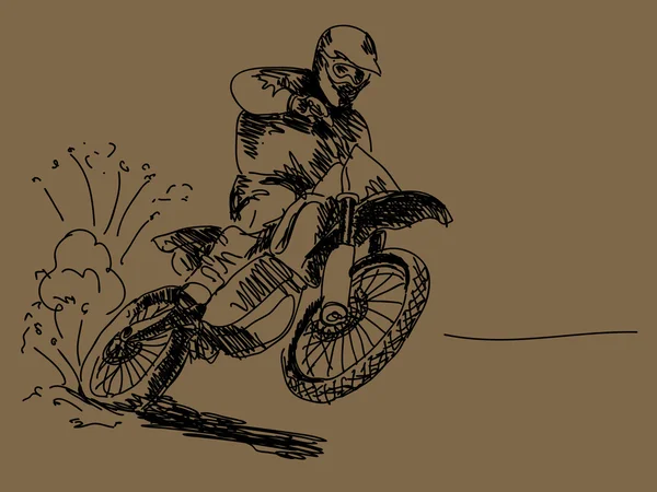 Motocicleta desenhada à mão Vector —  Vetores de Stock
