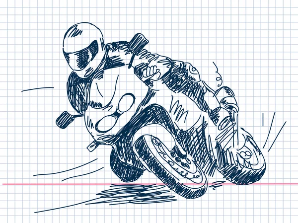 Moto dessinée à la main Vecteur — Image vectorielle