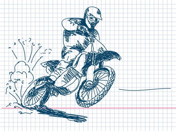 手工绘制的摩托车矢量 — 图库矢量图片