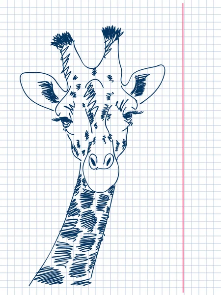 Vetor de girafa desenhado à mão — Vetor de Stock