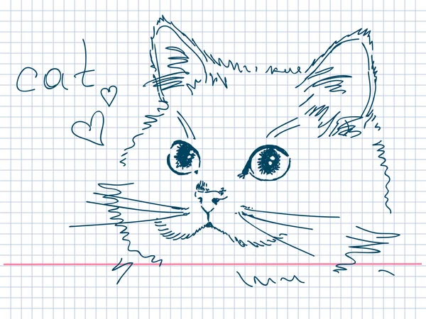 Ručně tažené kočka — Stockový vektor