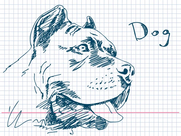 Ručně tažené pes — Stockový vektor