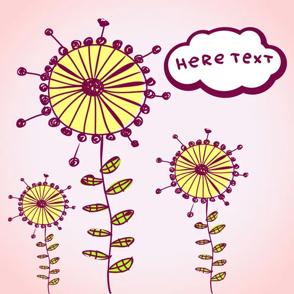 Hintergrund mit Blumen und Platz für Text — Stockvektor