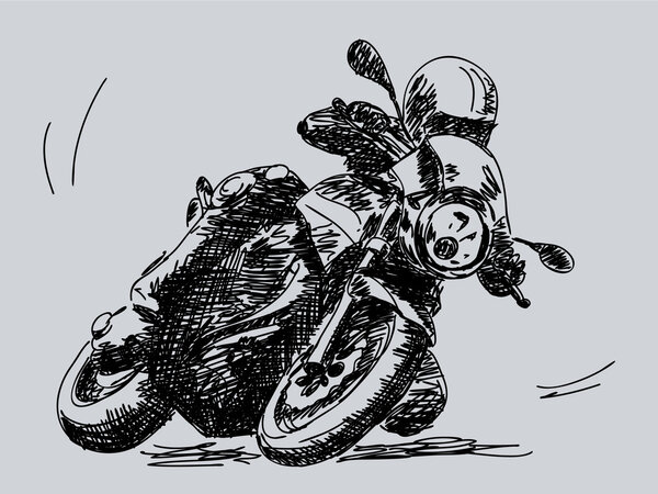 Hand drawn motorbike Vector