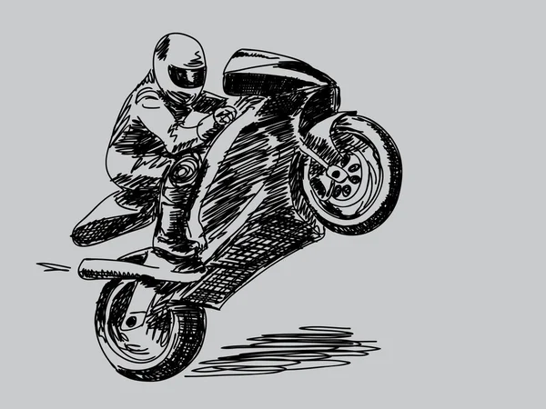 El motosiklet çizilmiş vektör — Stok Vektör