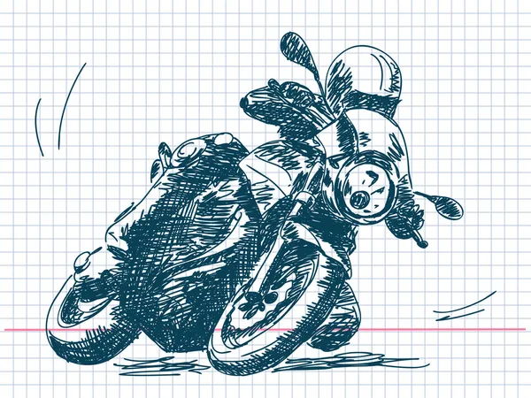 Hand dras motorcykel vektor — Stock vektor