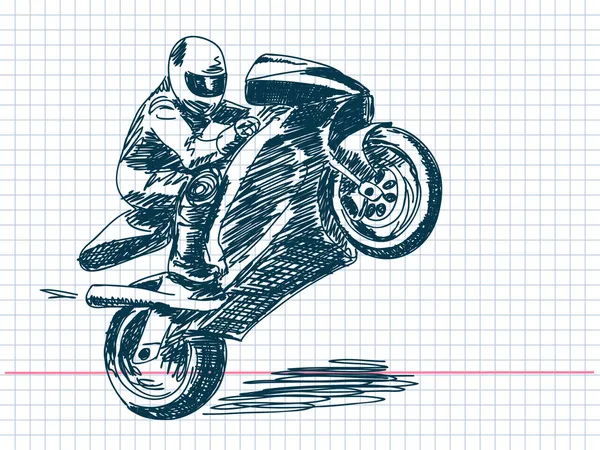 Käsin piirretty moottoripyörä vektori — vektorikuva
