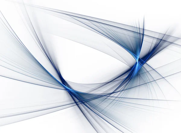 Corriente azul abstracta, líneas onduladas de energía que fluye en blanco — Foto de Stock
