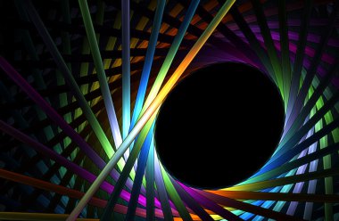 Spirally arranged rainbow tubes forming a frame clipart