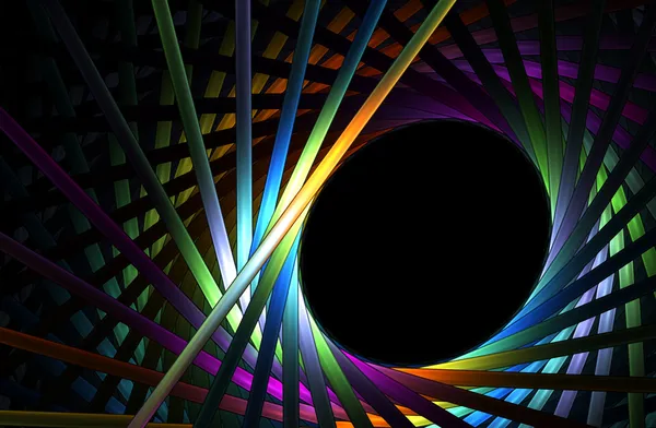 Spirally arranged rainbow tubes forming a frame — Stock Photo, Image