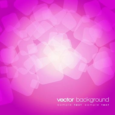 Glittering purple-pink lights background with text - vector clipart