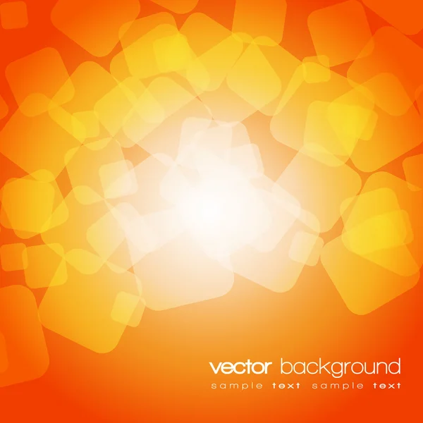 Glittering orange lights background with text - vector — Stock Vector