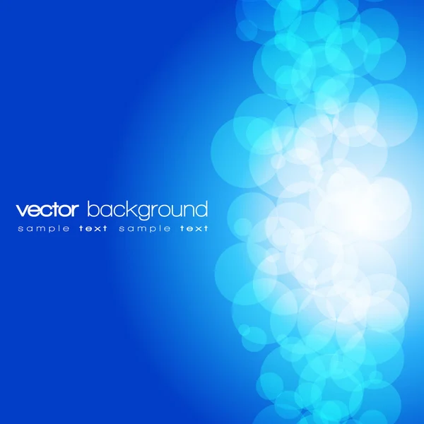 Glinsterende blauwe lichten achtergrond met tekst - vector — Stockvector