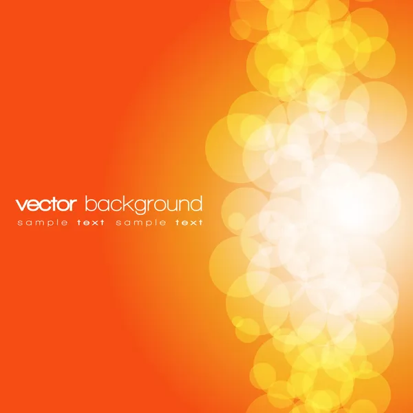 Csillogó narancssárga fények háttér szöveg - vektor — Stock Vector