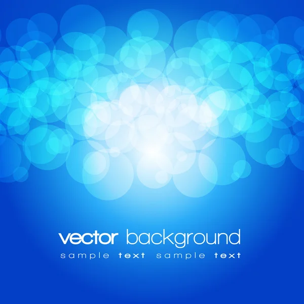 Glinsterende blauwe lichten achtergrond met tekst - vector — Stockvector