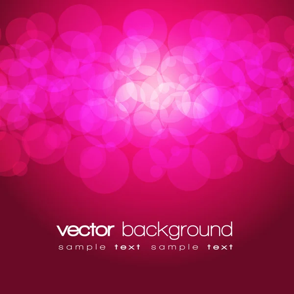 Brillante rosa y púrpura luces de fondo con texto - vector — Vector de stock