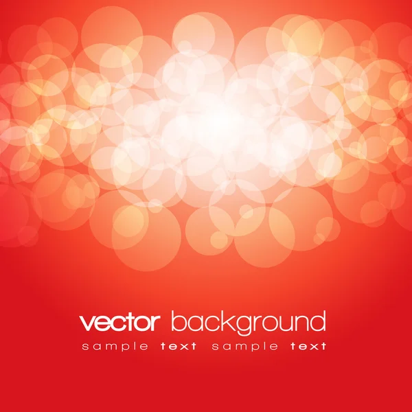 Glittrande rött ljus bakgrund med text - vektor — Stock vektor
