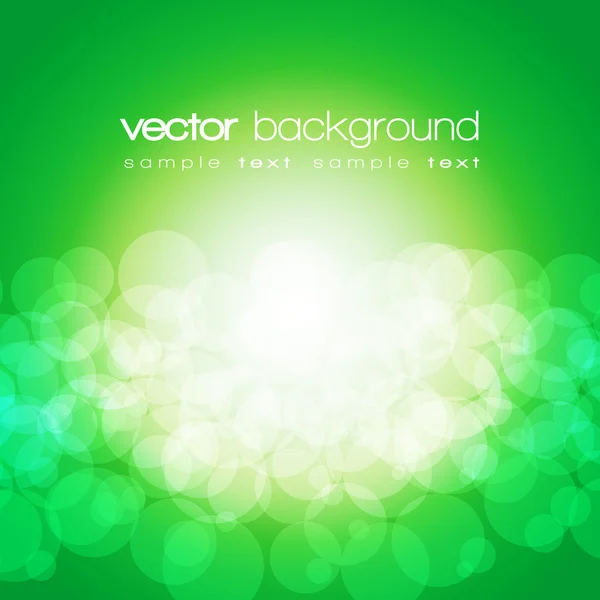 Třpytivě zelená světla na pozadí s textem - vektor — Stockový vektor