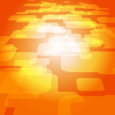 Vector 3D square on the orange background clipart