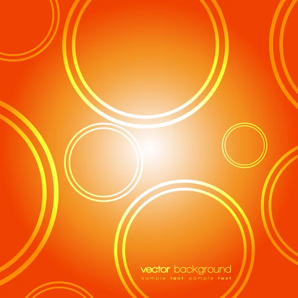 抽象的なオレンジ色の円の背景をベクトルします。 — ストックベクタ