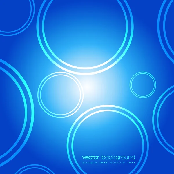Abstrato azul círculos fundo vetorial — Vetor de Stock