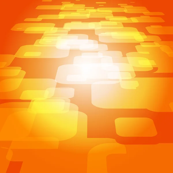 Vetor 3D quadrado no fundo laranja — Vetor de Stock