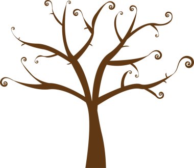 Beautiful vector floral tree clipart