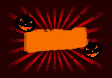 Vector illustration on a Halloween theme with pumpkin clipart