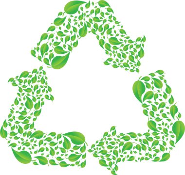 Recycle signal from lot of leafs clipart