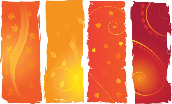 Autumn abstract floral banners — Stock Vector