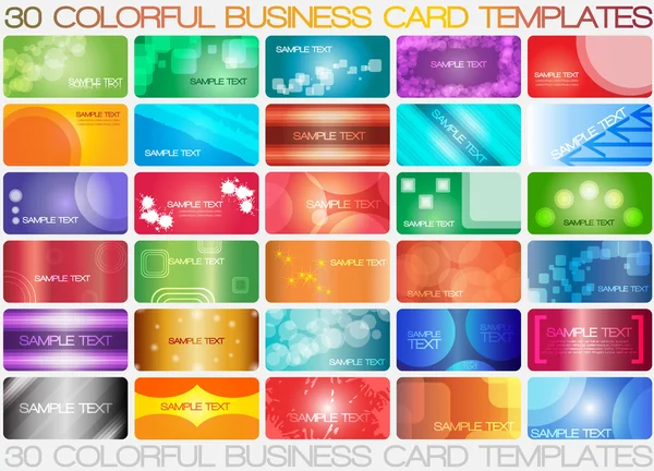 30 πολύχρωμο επαγγελματικής κάρτας πρότυπα — Διανυσματικό Αρχείο