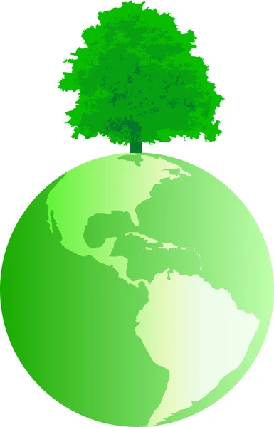Globus z drzewa — Wektor stockowy
