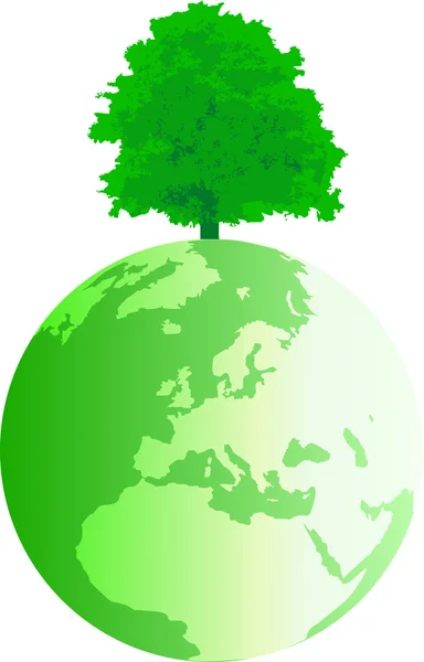 Globe with tree — Stock Vector
