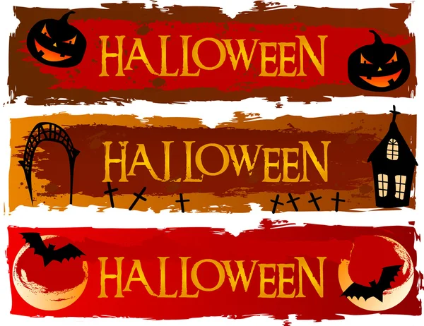 Набор баннеров Хэллоуина — стоковый вектор