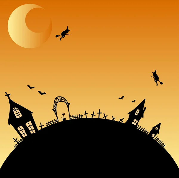 Silueta de Halloween — Vector de stock
