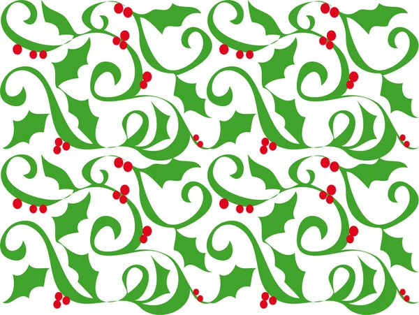 Holly berries pattern - vector — Stock Vector